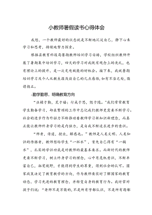 小教师暑假读书心得体会.docx