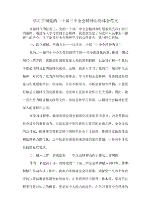 学习贯彻党的二十届三中全会精神心得体会范文.docx