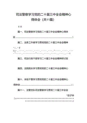 （11篇）司法警察学习党的二十届三中全会精神心得体会范文.docx