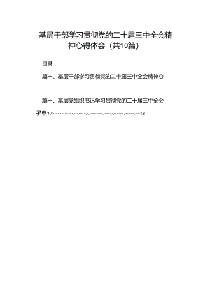 基层干部学习贯彻党的二十届三中全会精神心得体会（共10篇）.docx