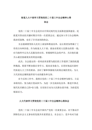 街道人大干部学习贯彻党的二十届三中全会精神心得体会（共五篇）.docx