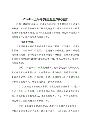 2024年上半年党建巡查情况的通报.docx