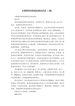 乡镇领导任职前的表态讲话（3篇）.docx