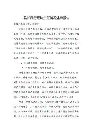 县长履行经济责任情况述职报告.docx