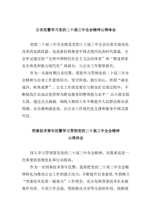 （11篇）公安民警学习党的二十届三中全会精神心得体会范本.docx