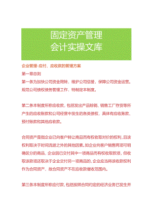 企业管理-应付、应收款的管理方案.docx