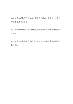 在2025法院党组理论学习中心组专题学习二十届三中全会精神研讨交流发言3篇.docx