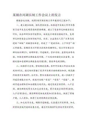 某镇在河湖长制工作会议上的发言.docx