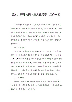 常态化开展校园“三大球联赛”工作方案.docx