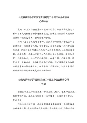 公安系统领导干部学习贯彻党的二十届三中全会精神心得体会（共8篇）.docx