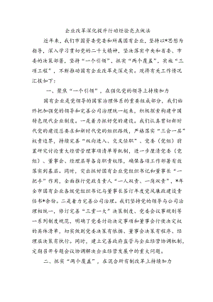 企业改革深化提升行动经验亮点做法.docx