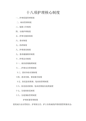 十八项护理核心制度.docx