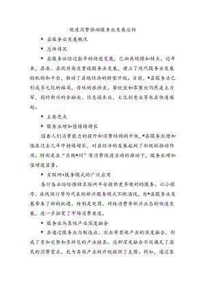 促进消费推动服务业发展总结.docx