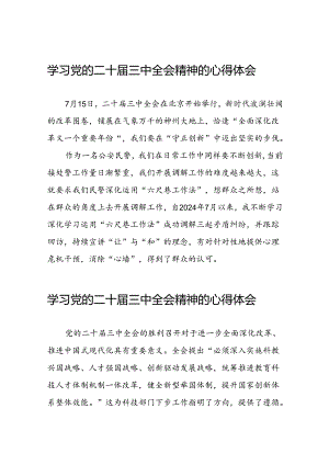 党员干部学习贯彻党的二十届三中全会精神心得感悟交流体会五十篇.docx