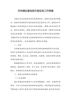 2024丹洲镇处置地质灾害应急工作预案.docx