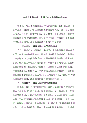 （11篇）法官学习贯彻中共二十届三中全会精神心得体会（最新版）.docx