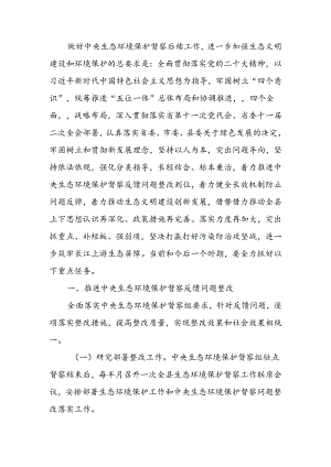 做好中央生态环境保护督察后续工作进一步加强生态环境保护总体安排.docx
