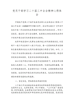 党员干部学习二十届三中全会精神心得体会.docx