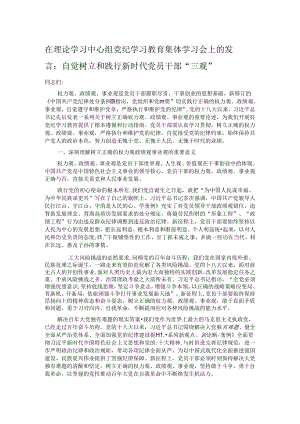 在理论学习中心组党纪学习教育集体学习会上的发言.docx