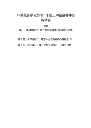 18篇最新学习贯彻二十届三中全会精神心得体会.docx