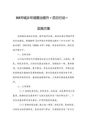 XX市城乡环境整治提升“百日行动”实施方案.docx