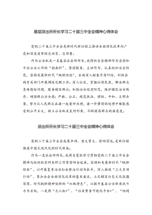 基层派出所所长学习二十届三中全会精神心得体会8篇专题资料.docx