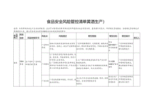 食品安全风险管控清单黄酒生产2024.docx