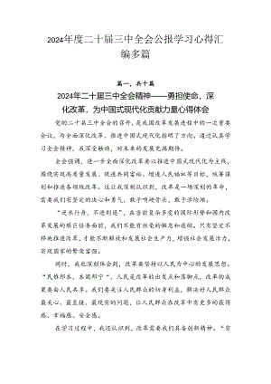 2024年度二十届三中全会公报学习心得汇编多篇.docx