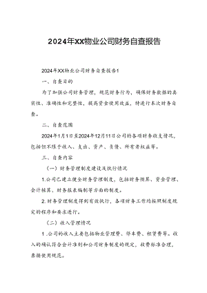 2024年XX物业公司财务自查报告.docx