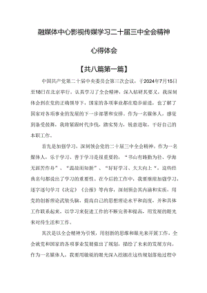（8篇）融媒体中心影视传媒学习二十届三中全会精神心得体会.docx