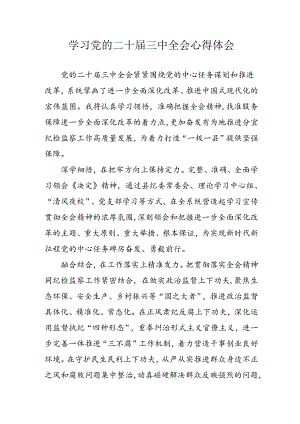 2024年学习学习党的二十届三中全会个人心得感悟 合计9份.docx