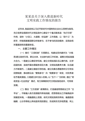某某县关于深入推进新时代文明实践工作情况的报告.docx