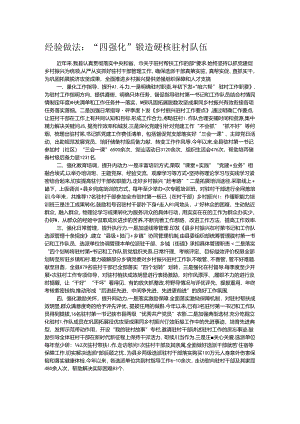 经验做法：“四强化”锻造硬核驻村队伍.docx