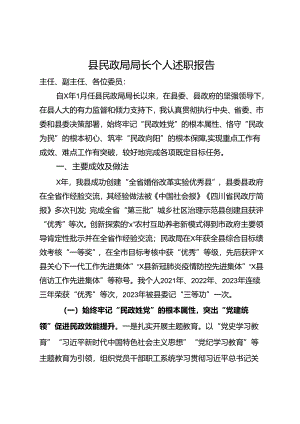县民政局局长个人述职报告.docx