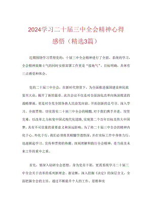 2024学习二十届三中全会精神心得感悟.docx