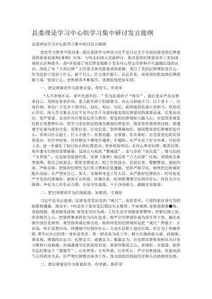 县委理论学习中心组学习集中研讨发言提纲.docx