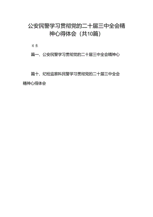公安民警学习贯彻党的二十届三中全会精神心得体会优选10篇.docx
