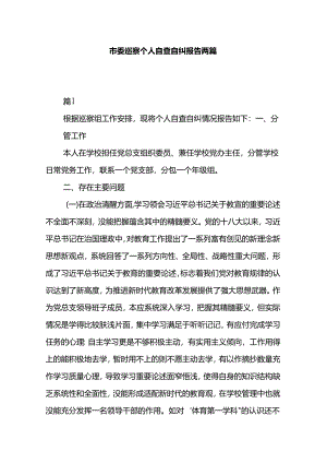 市委巡察个人自查自纠报告两篇.docx