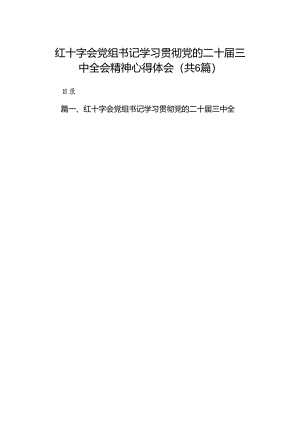 红十字会党组书记学习贯彻党的二十届三中全会精神心得体会六篇（详细版）.docx