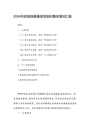 2024年软弱涣散基层党组织整改情况汇报.docx