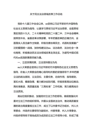 关于民主法治领域改革工作总结.docx