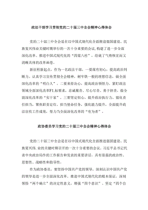 政法干部学习贯彻党的二十届三中全会精神心得体会（共五篇）.docx