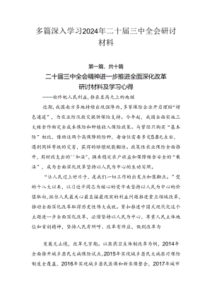 多篇深入学习2024年二十届三中全会研讨材料.docx