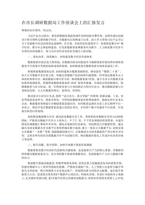 在市长调研数据局工作座谈会上的汇报发言.docx