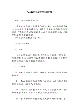私人公司员工管理规章制度.docx