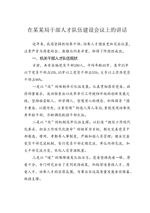 在某某局干部人才队伍建设会议上的讲话.docx