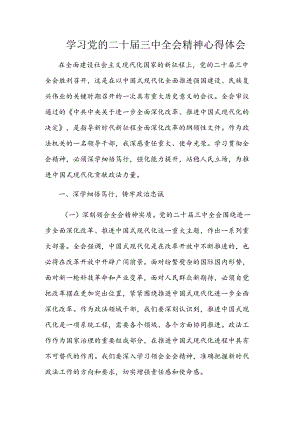 学习党的二十届三中全会精神心得体会.docx