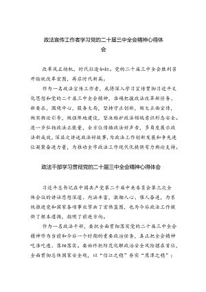政法宣传工作者学习党的二十届三中全会精神心得体会8篇（最新版）.docx
