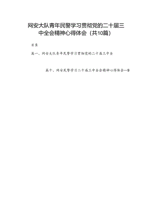 网安大队青年民警学习贯彻党的二十届三中全会精神心得体会（共10篇）.docx