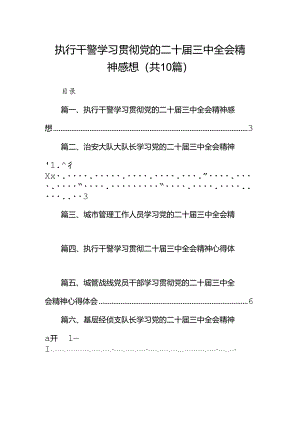 （10篇）执行干警学习贯彻党的二十届三中全会精神感想（详细版）.docx